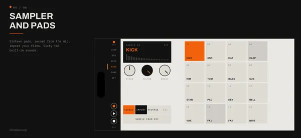 Sampler and pads