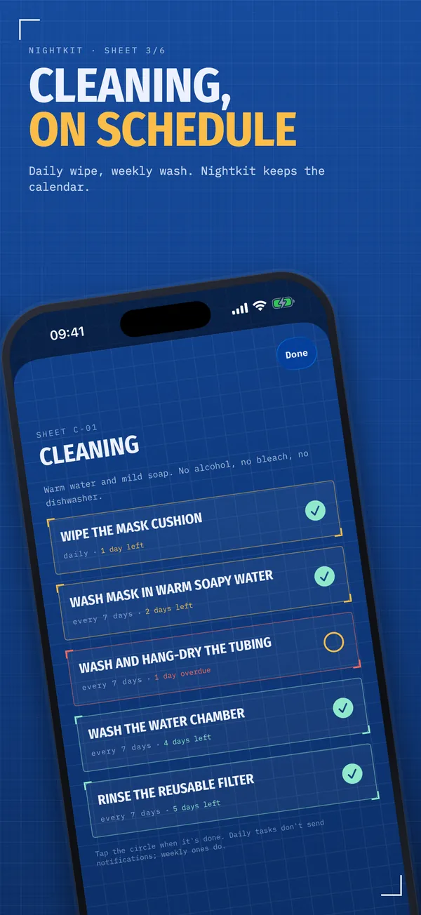 Cleaning on schedule