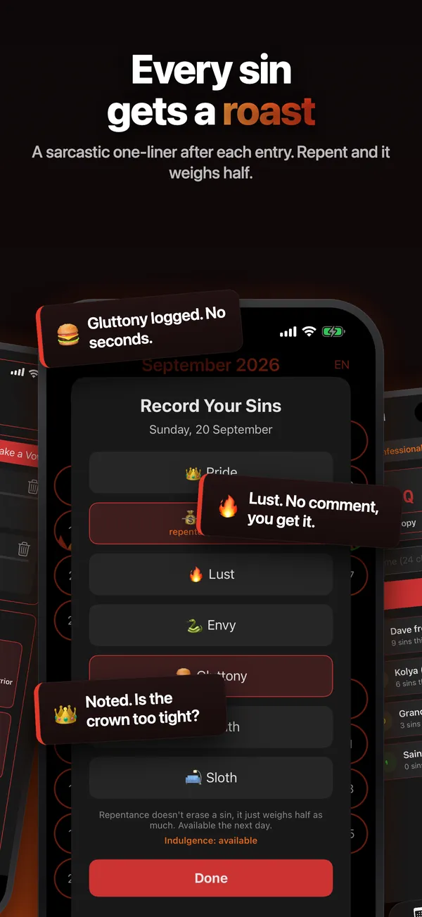 Every sin gets a roast