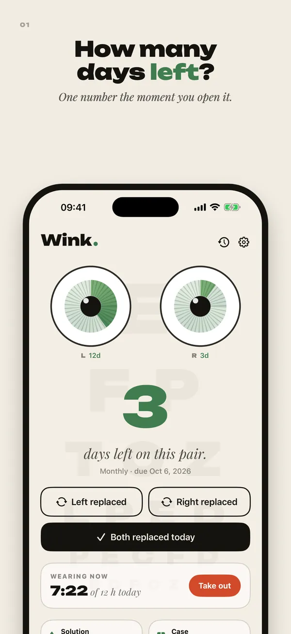 Days left at a glance